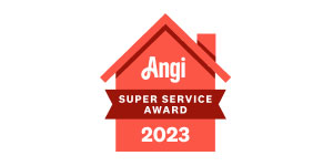 Badge for being an Angi Super Service Award for HVAC Companies